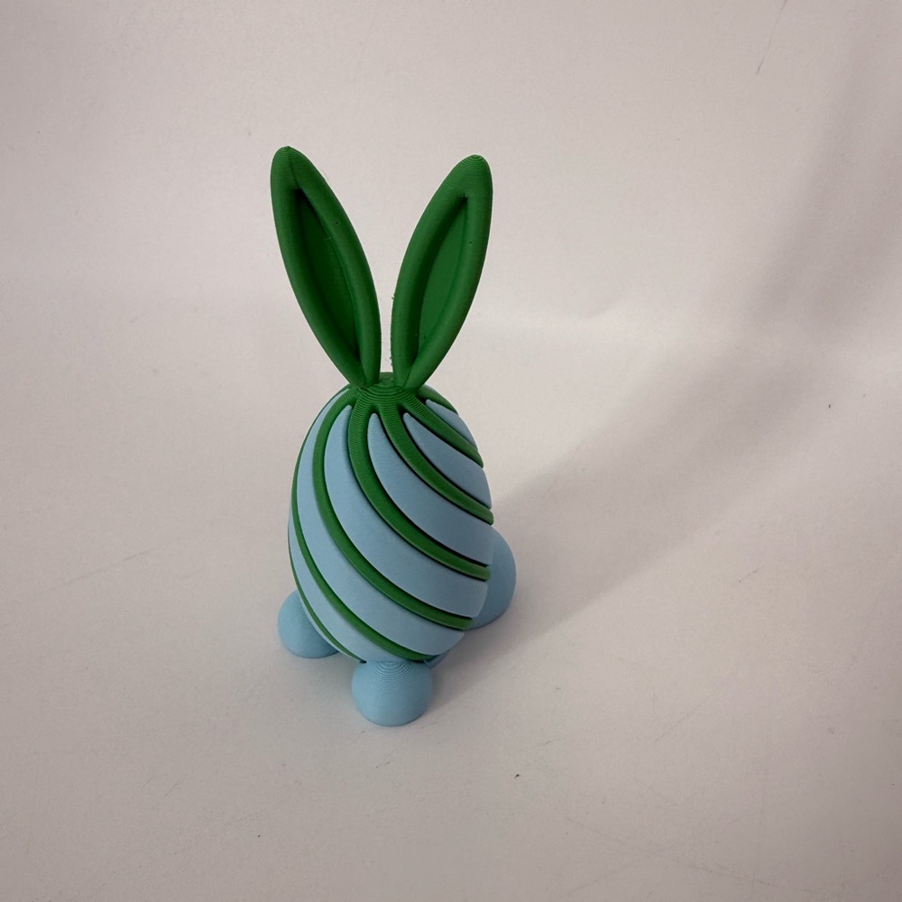 Blue and Green Bunny Figurine Fidget - Decorative Accent